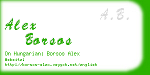 alex borsos business card